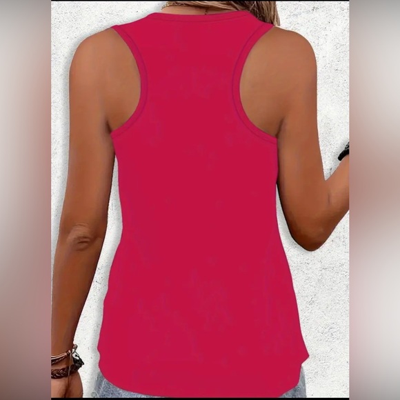 Women's Pink Graphic Tank Top size Large - Picture 2 of 6